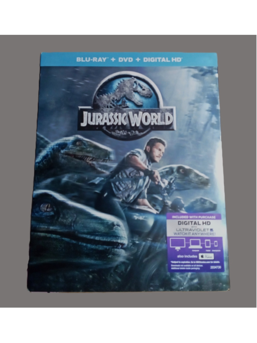 Jurassic World Blu-ray DVD Sealed Chris Pratt Motorcycle